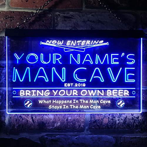 Personalized Sports Baseball Dual LED Neon Light Sign